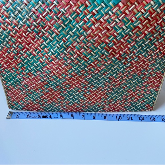 Vintage Woven Straw Tote Market Bag - Picture 9 of 11